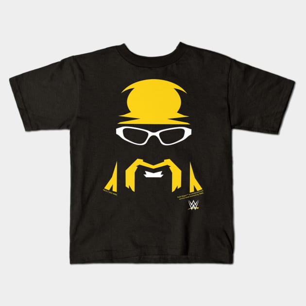 Hulk Hogan Front Portrait Outline Kids T-Shirt by Holman